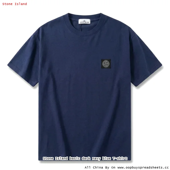 Stone Island basic dark navy blue T-shirt