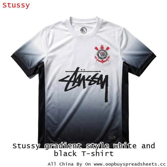 Stussy gradient style white and black T-shirt