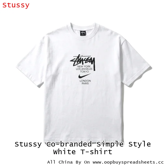 Stussy Co-branded Simple Style White T-shirt
