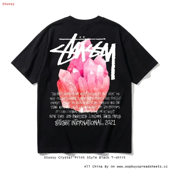 Stussy Crystal Print Style Black T-shirt