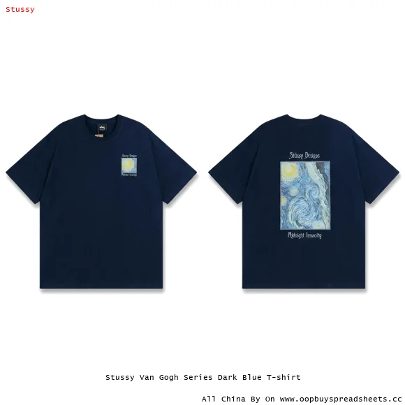 Stussy Van Gogh Series Dark Blue T-shirt
