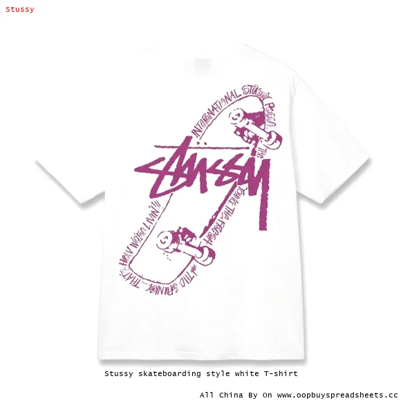 Stussy skateboarding style white T-shirt