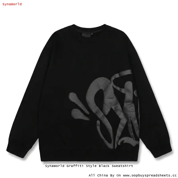 SynaWorld Graffiti Style Black Sweatshirt