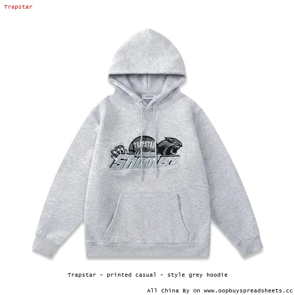 Trapstar - printed casual - style grey hoodie