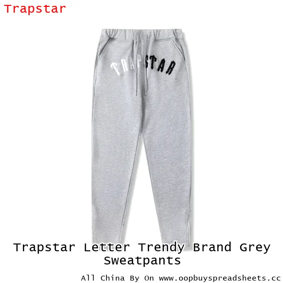 Trapstar Letter Trendy Brand Grey Sweatpants