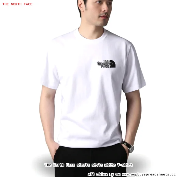The North Face simple style white T-shirt