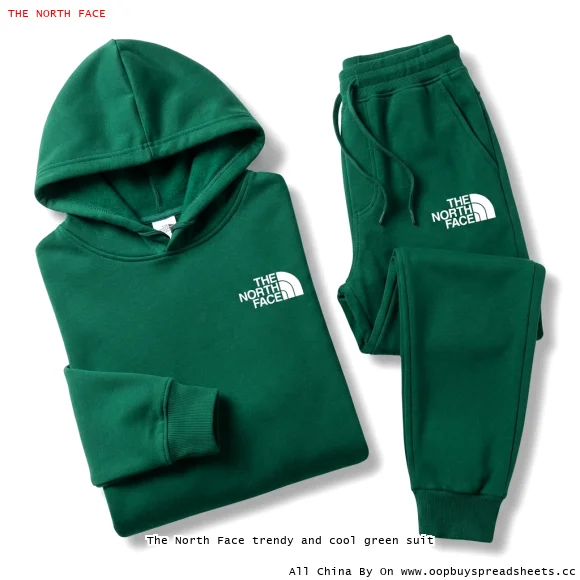 The North Face trendy and cool green suit