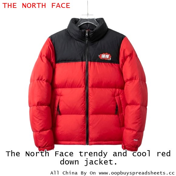 The North Face trendy and cool red down jacket.