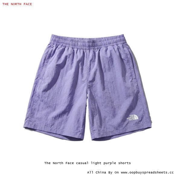 The North Face casual light purple shorts