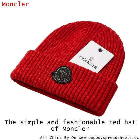 The simple and fashionable red hat of Moncler