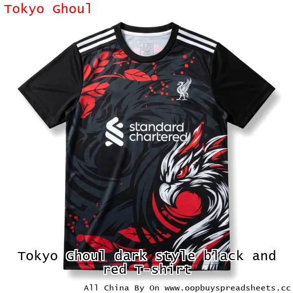 Tokyo Ghoul dark style black and red T-shirt
