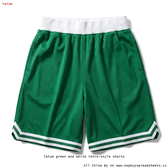 Tatum green and white retro-style shorts