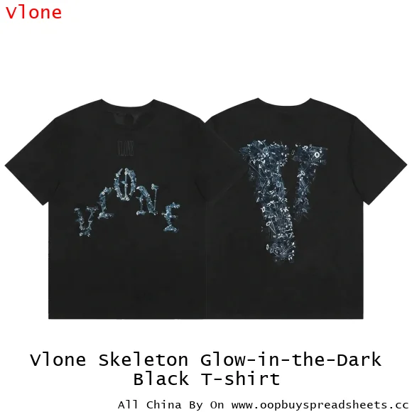 Vlone Skeleton Glow-in-the-Dark Black T-shirt