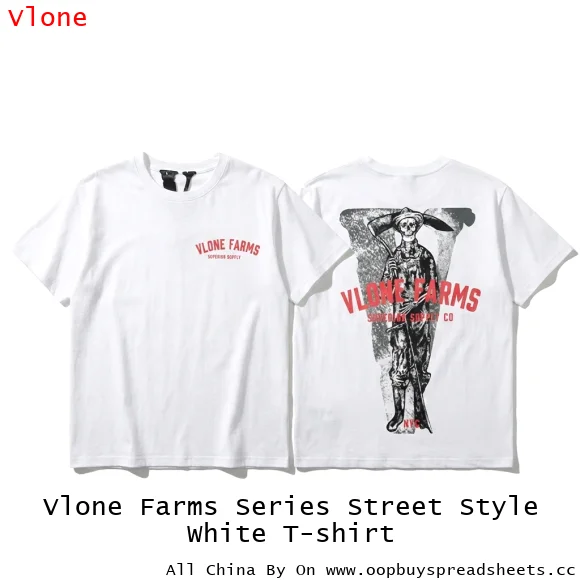 Vlone Farms Series Street Style White T-shirt