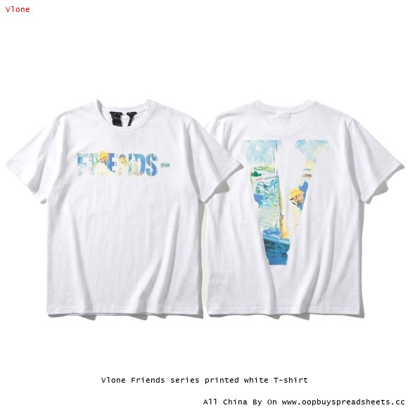 Vlone Friends series printed white T-shirt