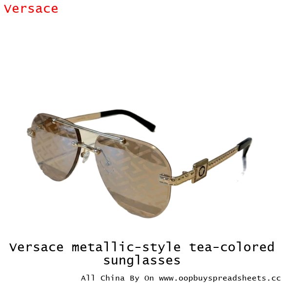 Versace metallic-style tea-colored sunglasses