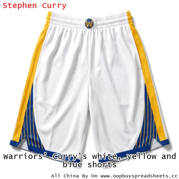 Warriors' Curry's white, yellow and blue shorts