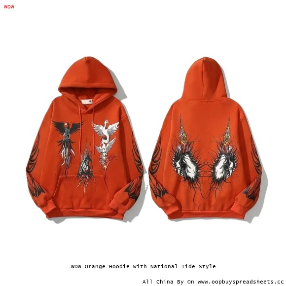 WDW Orange Hoodie with National Tide Style