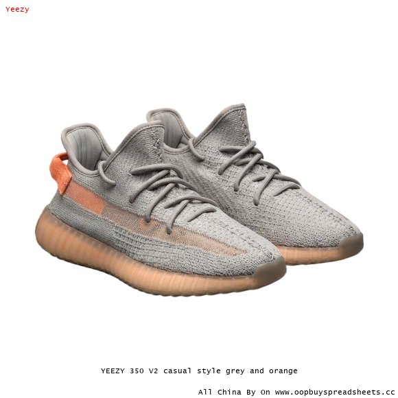 YEEZY 350 V2 casual style grey and orange
