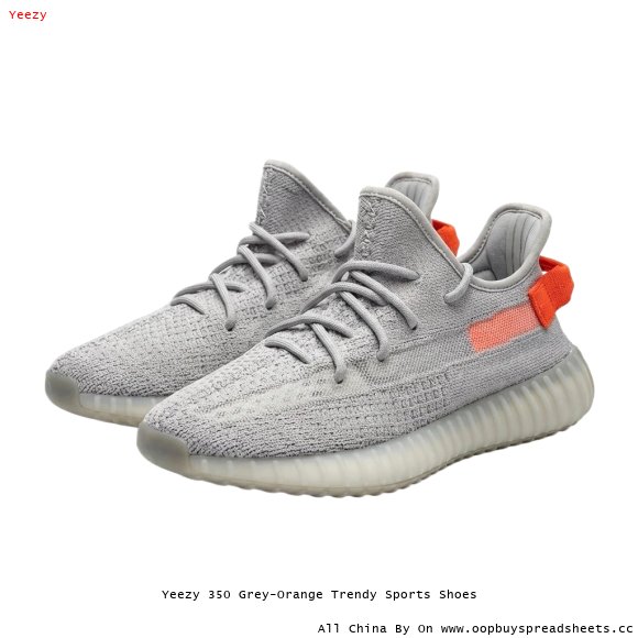 Yeezy 350 Grey-Orange Trendy Sports Shoes