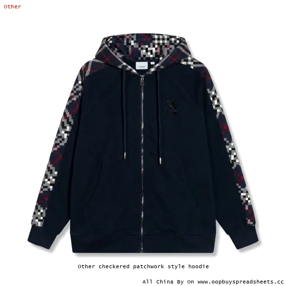 Other checkered patchwork style hoodie