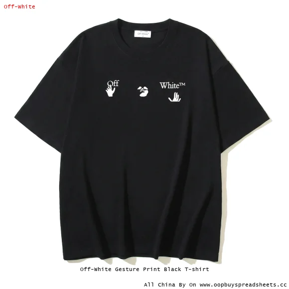 Off-White Gesture Print Black T-shirt