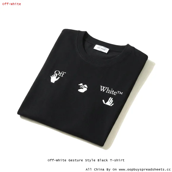 Off-White Gesture Style Black T-shirt