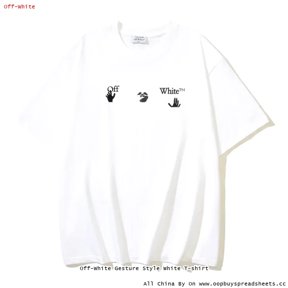 Off-White Gesture Style White T-shirt
