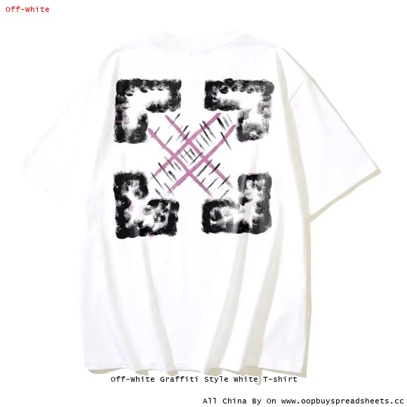 Off-White Graffiti Style White T-shirt