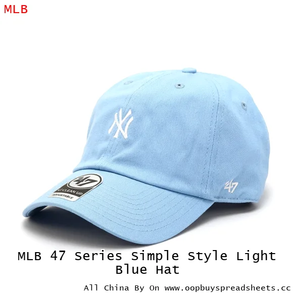 MLB 47 Series Simple Style Light Blue Hat