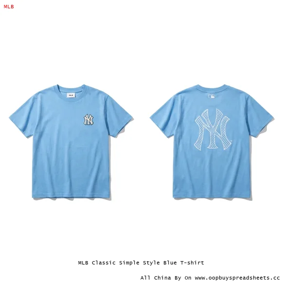 MLB Classic Simple Style Blue T-shirt