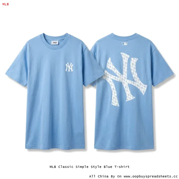 MLB Classic Simple Style Blue T-shirt
