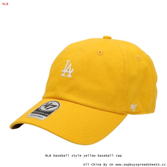 MLB baseball style yellow baseball cap
