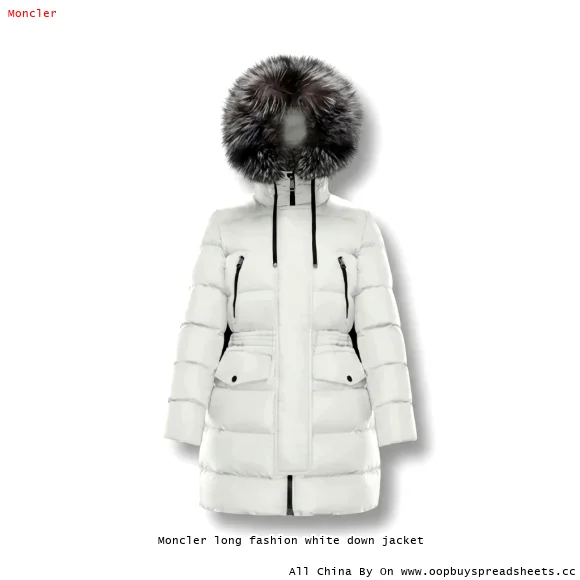 Moncler long fashion white down jacket