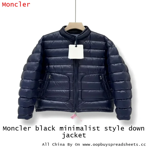 Moncler black minimalist style down jacket