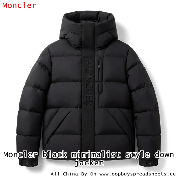 Moncler black minimalist style down jacket