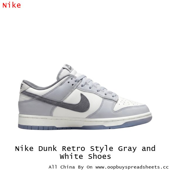 Nike Dunk Retro Style Gray and White Shoes
