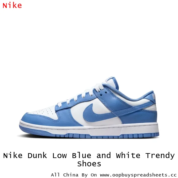 Nike Dunk Low Blue and White Trendy Shoes