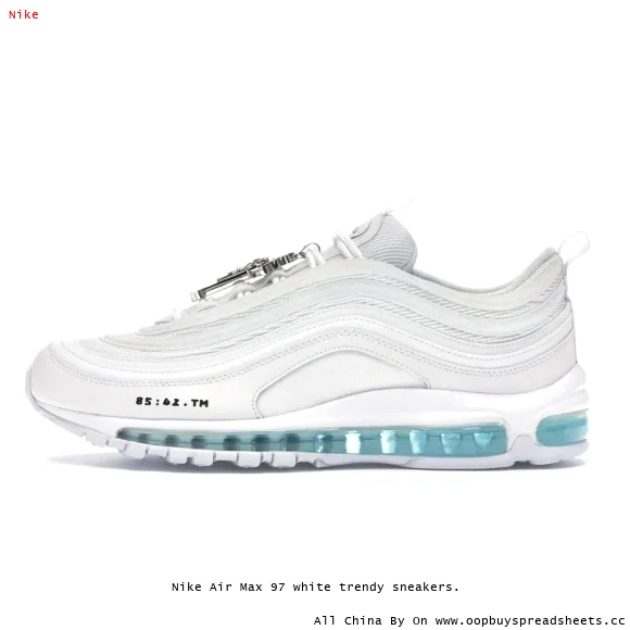 Nike Air Max 97 white trendy sneakers.