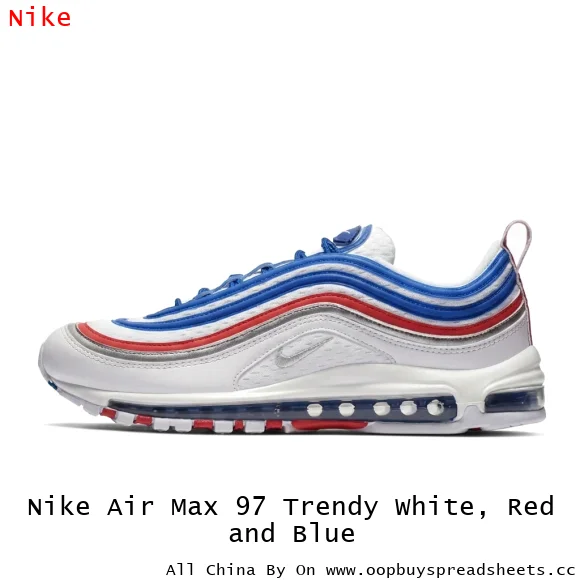 Nike Air Max 97 Trendy White, Red and Blue