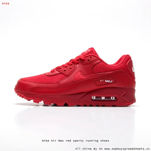 Nike Air Max red sporty running shoes