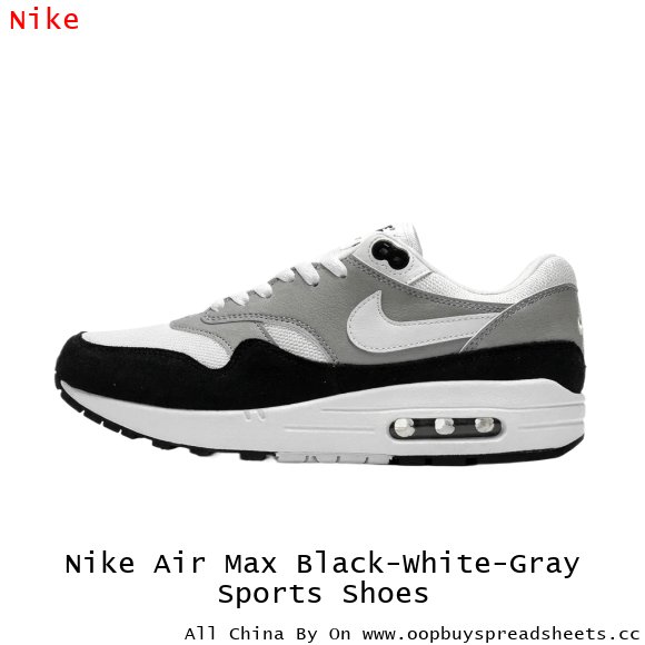 Nike Air Max Black-White-Gray Sports Shoes