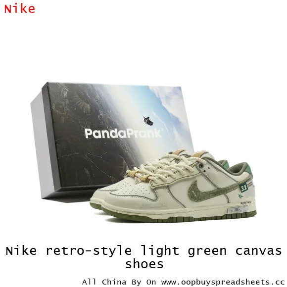 Nike retro-style light green canvas shoes