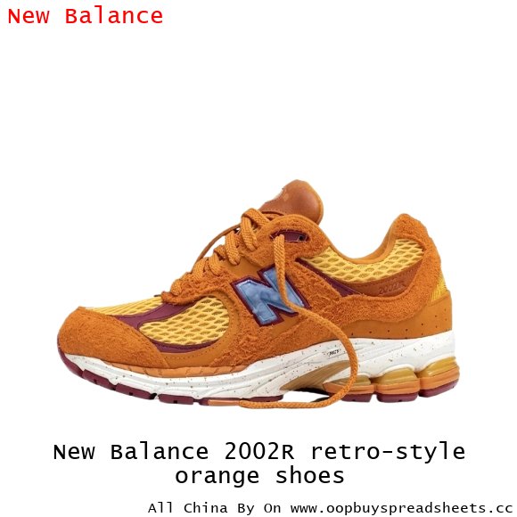 New Balance 2002R retro-style orange shoes