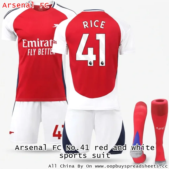 Arsenal FC No.41 red and white sports suit