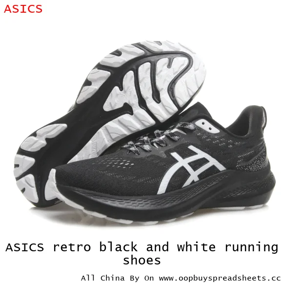 ASICS retro black and white running shoes
