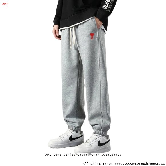 AMI Love Series Casual Gray Sweatpants