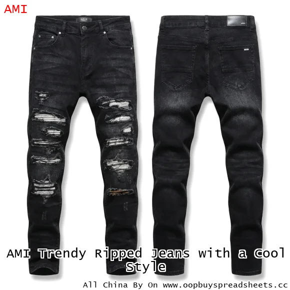 AMI Trendy Ripped Jeans with a Cool Style