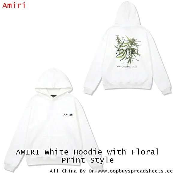 AMIRI White Hoodie with Floral Print Style