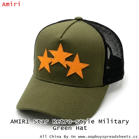 AMIRI Star Retro-style Military Green Hat